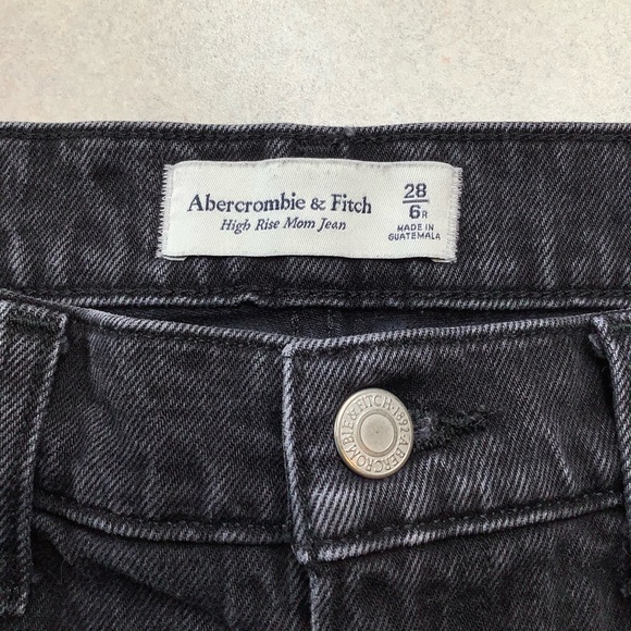 A&F Mom High Rise 28 Regular Destroyed Washed Black - Picture 5 of 7